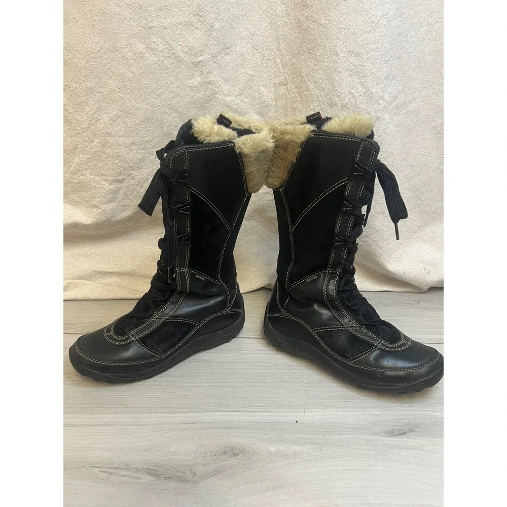 Merrell Prevoz Winter Boots Waterproof Primaloft Insulated Black Sz 7.5 Gorpcore